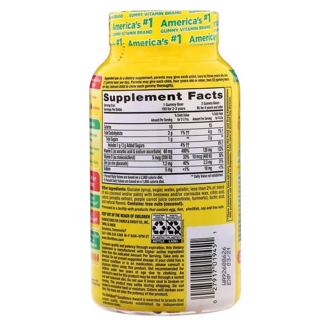 L'il Critters, Immune C с цинком и витамином D, 190 жевательных мармеладок