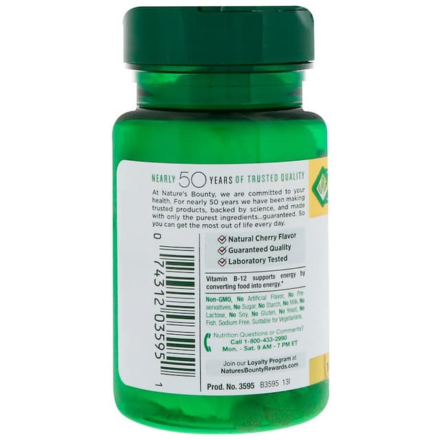 Nature's Bounty, B12(Б12), 500 мкг, 100 таблеток