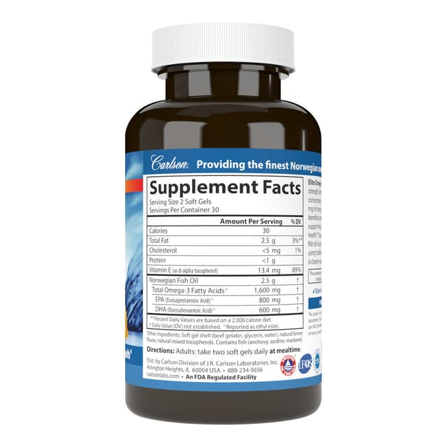 Carlson Labs Элитные драгоценные камни Омега-3 1600 мг, 60 мягких капсул