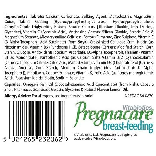Vitabiotics Pregnacare для грудного вскармливания, 56 таблеток/28 капсул