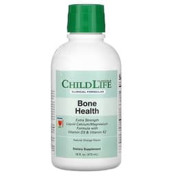 Childlife Clinicals, здоровье костей, жидкий кальции магний цинк с витаминами D3 и K2 и натуральным апельсином, 473 мл