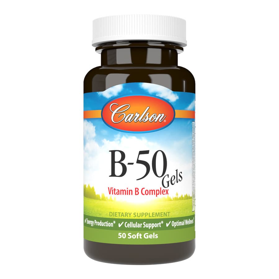 Carlson Labs, Гелиевые капсулы B-50, 50 штук