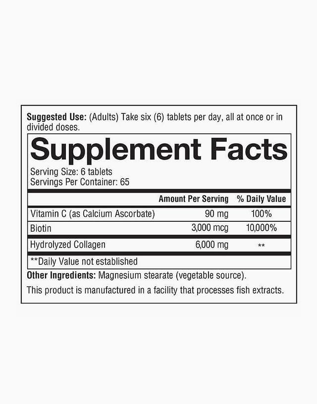 Коллаген плюс биотин (6000 мг, 390 таблеток)