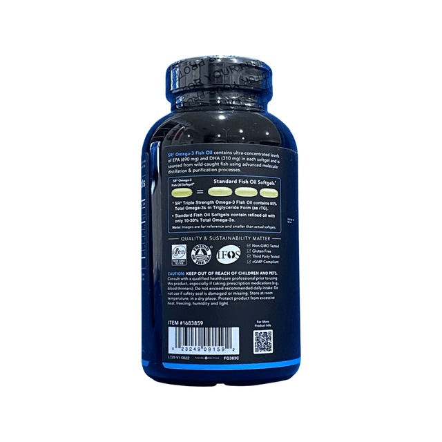 Sports Research, Рыбий жир с омега-3, тройная сила, 150 мягких таблеток