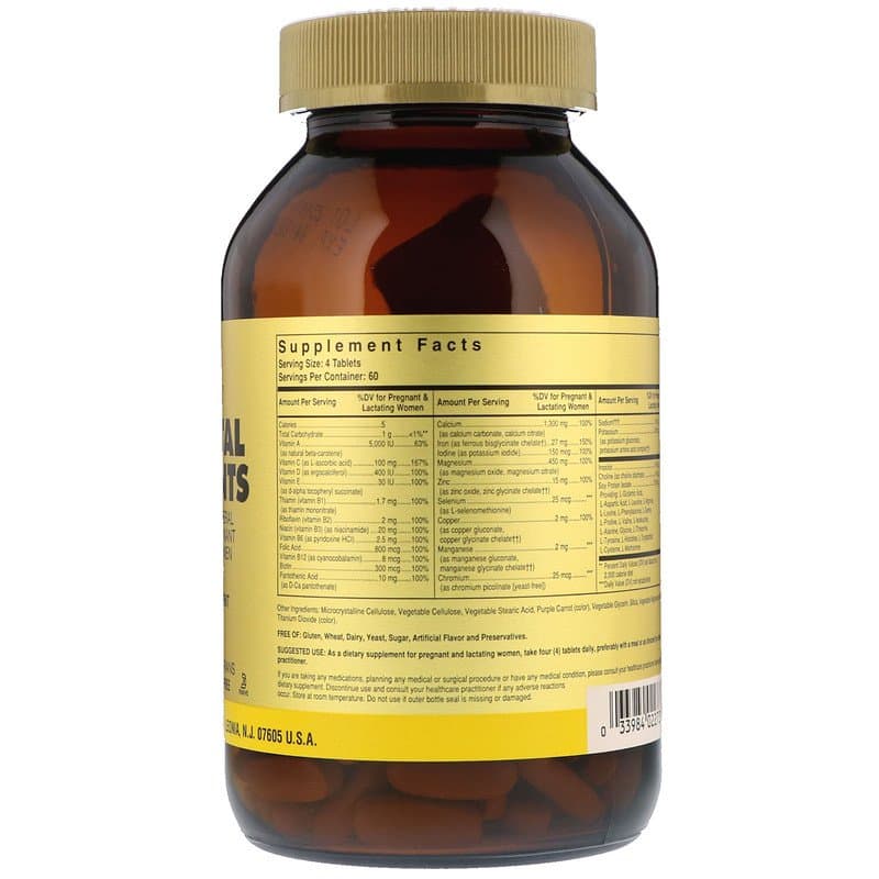 Solgar, Prenatal Nutrients, мультивитамины и мультиминералы, 240 таблеток