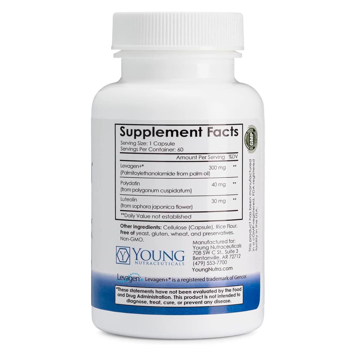 Mirica Advanced - Palmitoylethanolamide (PEA) and Luteolin / Пальмитоилетаноламид ПЭА и лютеолин 60 капсул