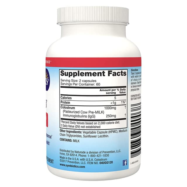 Symbiotics Colostrum Plus Capsules, поддерживает здоровый иммунный ответ (120 капсул)