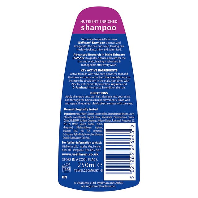 Шампунь Vitabiotics Wellman - 250 мл