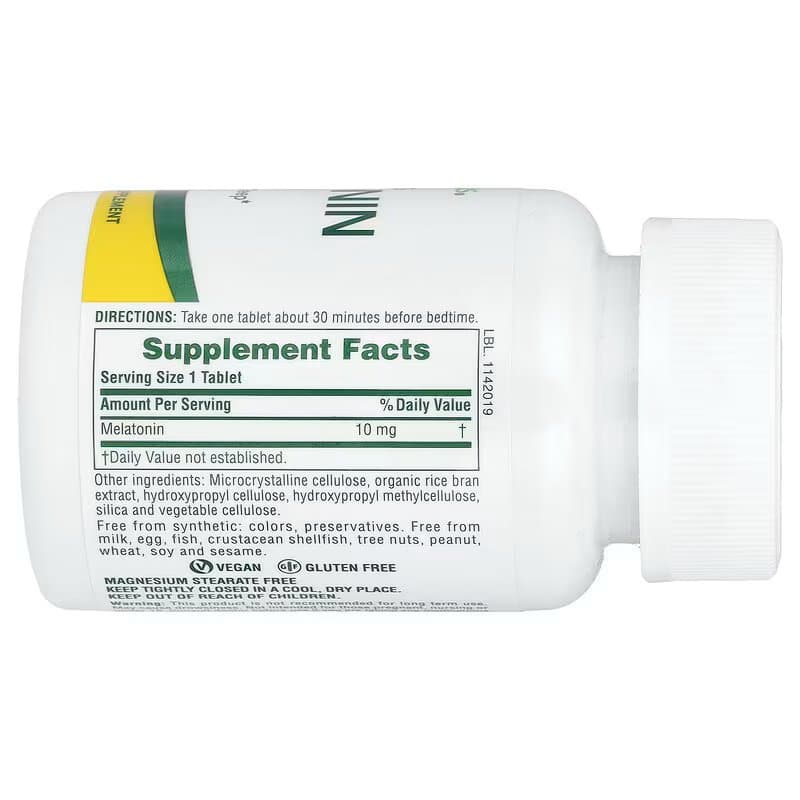 Nature's Plus, Мелатонин, 10 мг, 90 таблеток ( 7,5)