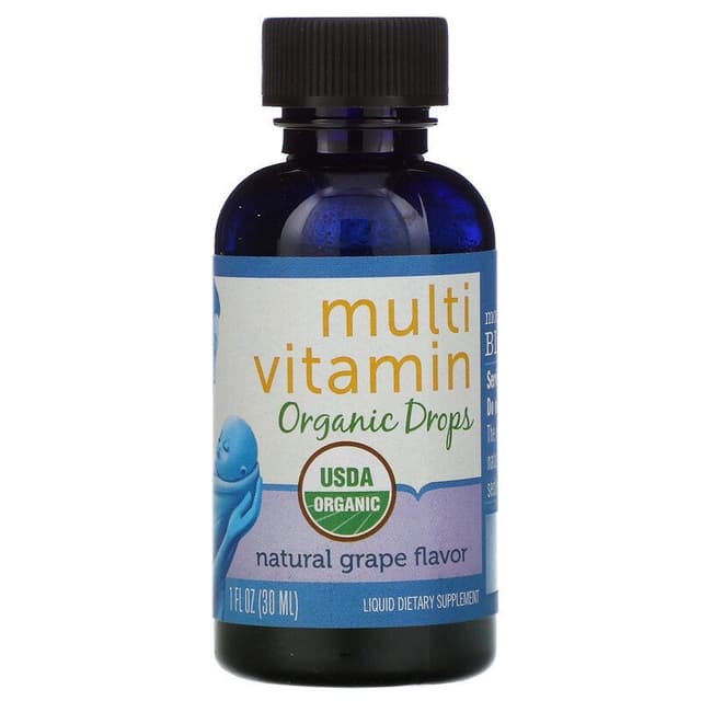 Mommy's Bliss, мультивитамины, органические капли, от 2 месяцев, натуральный виноградный ароматизатор, 30 мл