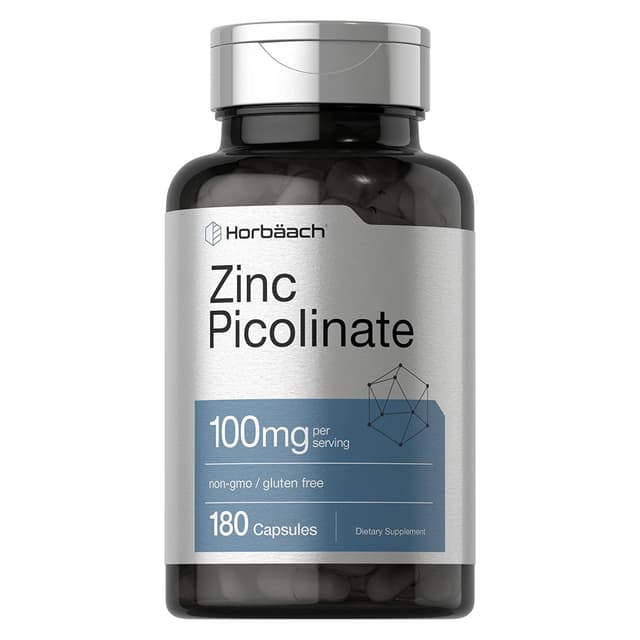 Пиколинат цинка 100 мг | 180 капсул | Высокая мощность | Без ГМО, без глютена | Цинковая добавка