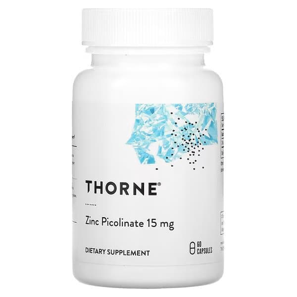 Thorne, пиколинат цинка, 15 мг, 60 капсул