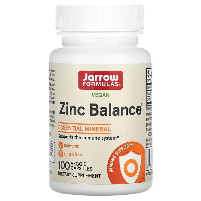 Jarrow Formulas, Zinc Balance, (Цинк баланс)100 вегетарианских капсул