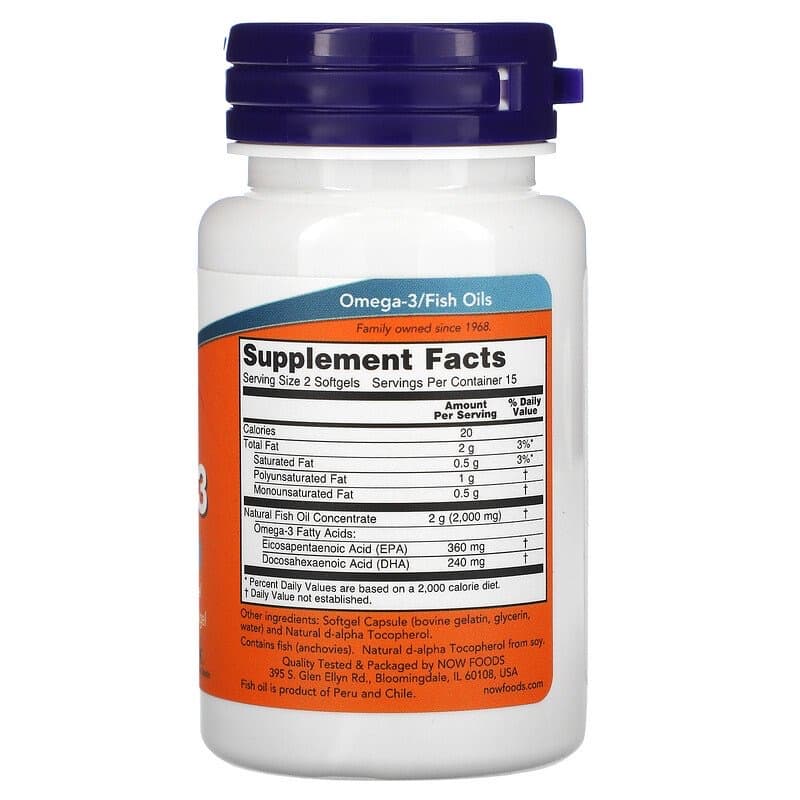 Now Foods, омега-3, очищенная на молекулярном уровне, 30 капсул