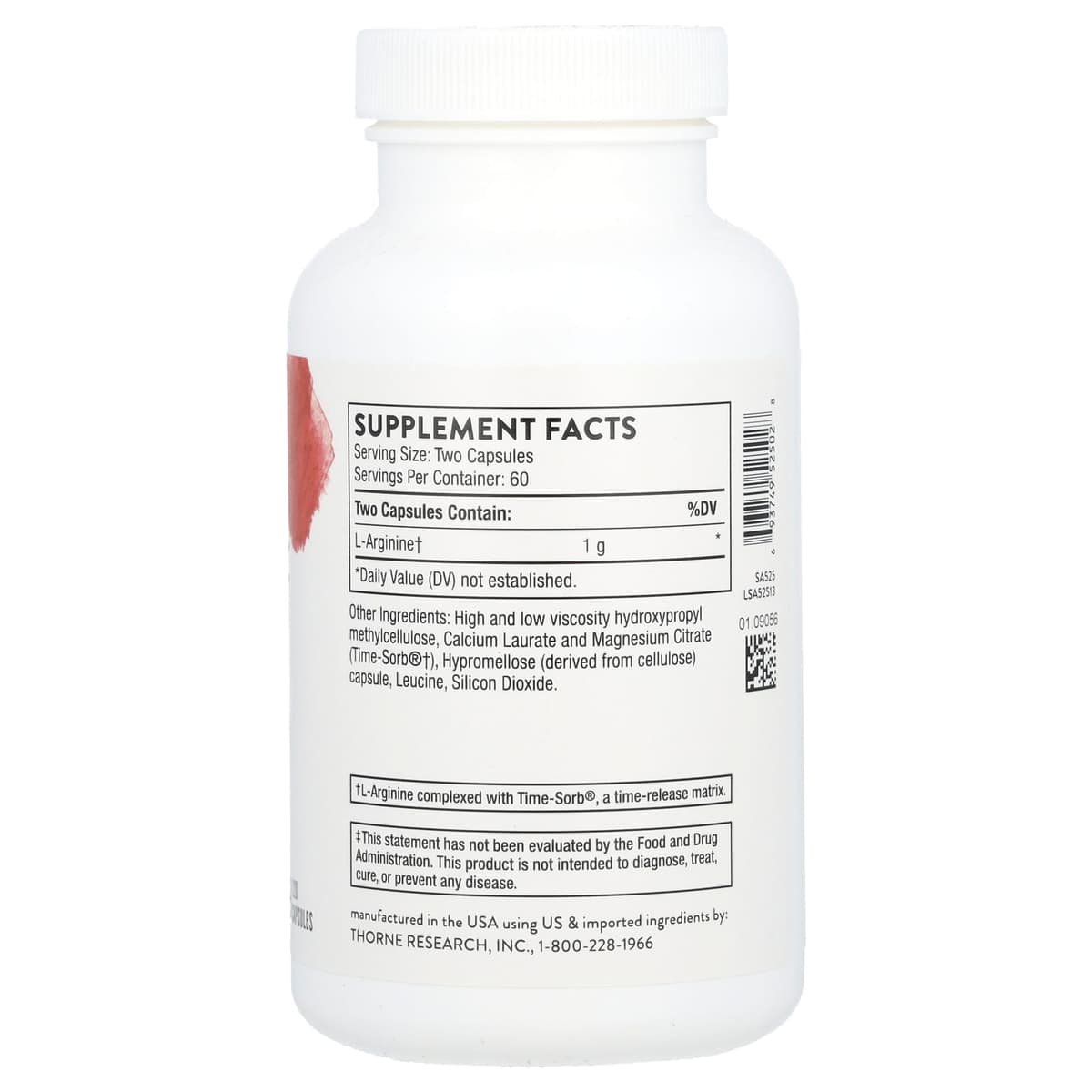 Thorne L-Arginine , Аргинин 1000 мг 120 капсул