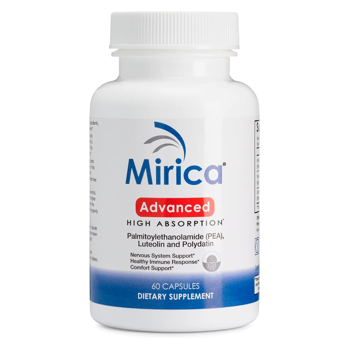 Mirica Advanced - Palmitoylethanolamide (PEA) and Luteolin / Пальмитоилетаноламид ПЭА и лютеолин 60 капсул