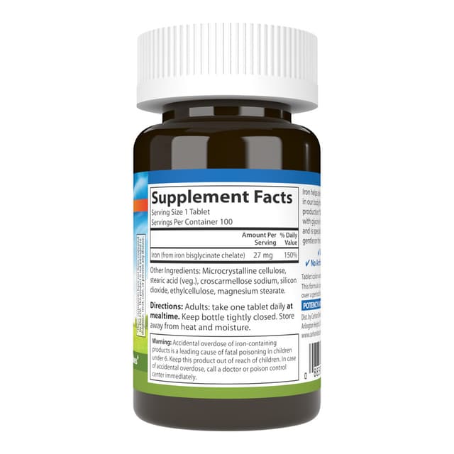 Carlson Labs Хелатное железо 27 мг, 100 таблеток