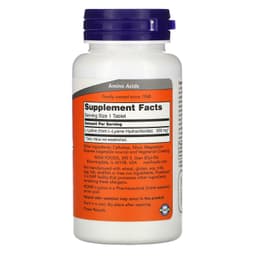 NOW Foods, L-лизин, 500 мг, 100 таблеток