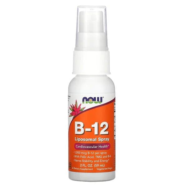 NOW Foods, Липосомальный спрей с витамином B12, 1000 мкг, 59 мл