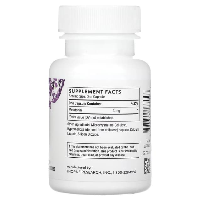 Thorne, Мелатон-3, 60 капсул