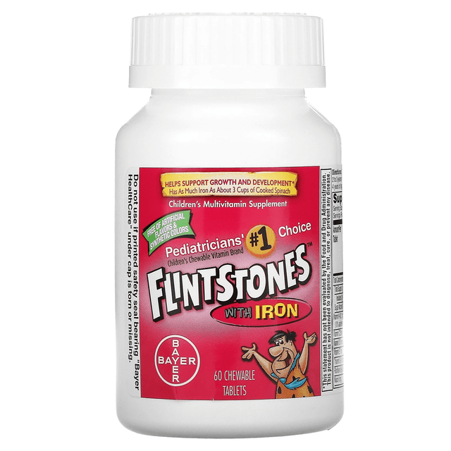 Flintstones, Детский поливитамин с железом, фруктовые вкусы, 60 жевательных таблеток