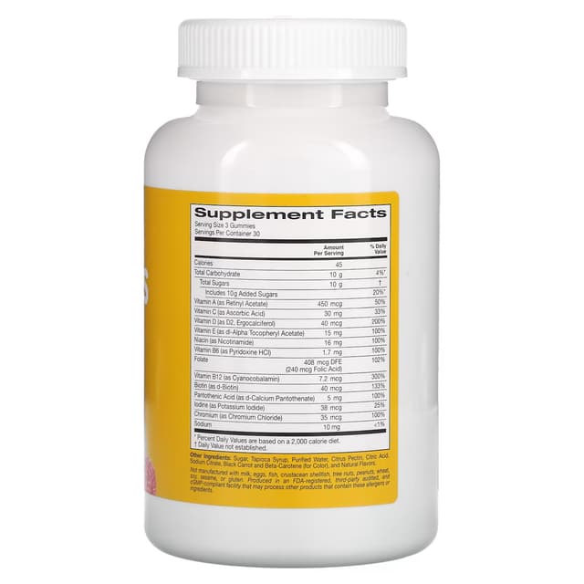 California Gold Nutrition, мультивитаминный комплекс для женщин, ягодный и фруктовый вкус, 90 жевательных конфет