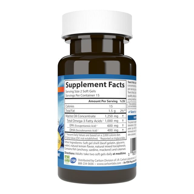 Carlson Labs Для подростков Max Catch Minis, 30 мягких мини капсул