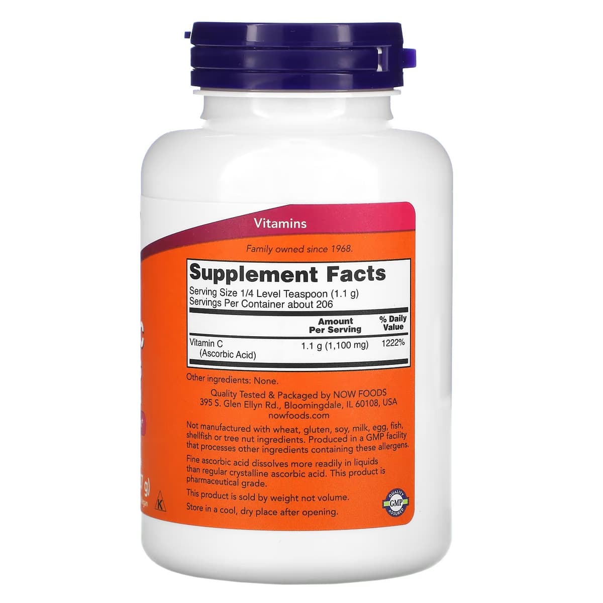 NOW Foods, витамин C в кристаллах, 227 г