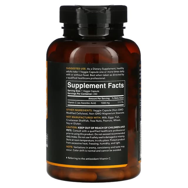 Sports Research, Витамин C, 1000 мг, 240 вегетарианских капсул