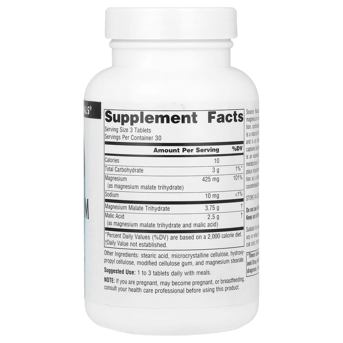 Source Naturals, Малат магния, 3750 мг, 90 таблеток (1250 мг в каждой таблетке)