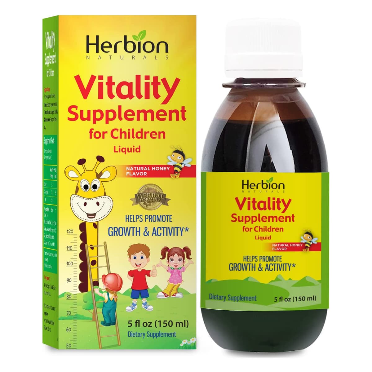 Добавка для повышения жизненной силы для детей Herbion Naturals: способствует росту и аппетиту, снимает усталость, улучшает умственную и физическую работоспособность, повышает энергию, 5 жидких унций, для детей от 1 года