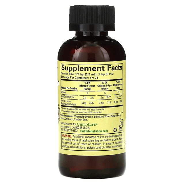 ChildLife, Liquid Iron, с натуральным ягодным вкусом, 118 мл