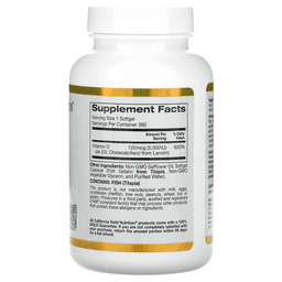 California Gold Nutrition, витамин D3, 125 мкг (5000 МЕ), 360 капсул из рыбьего желатина