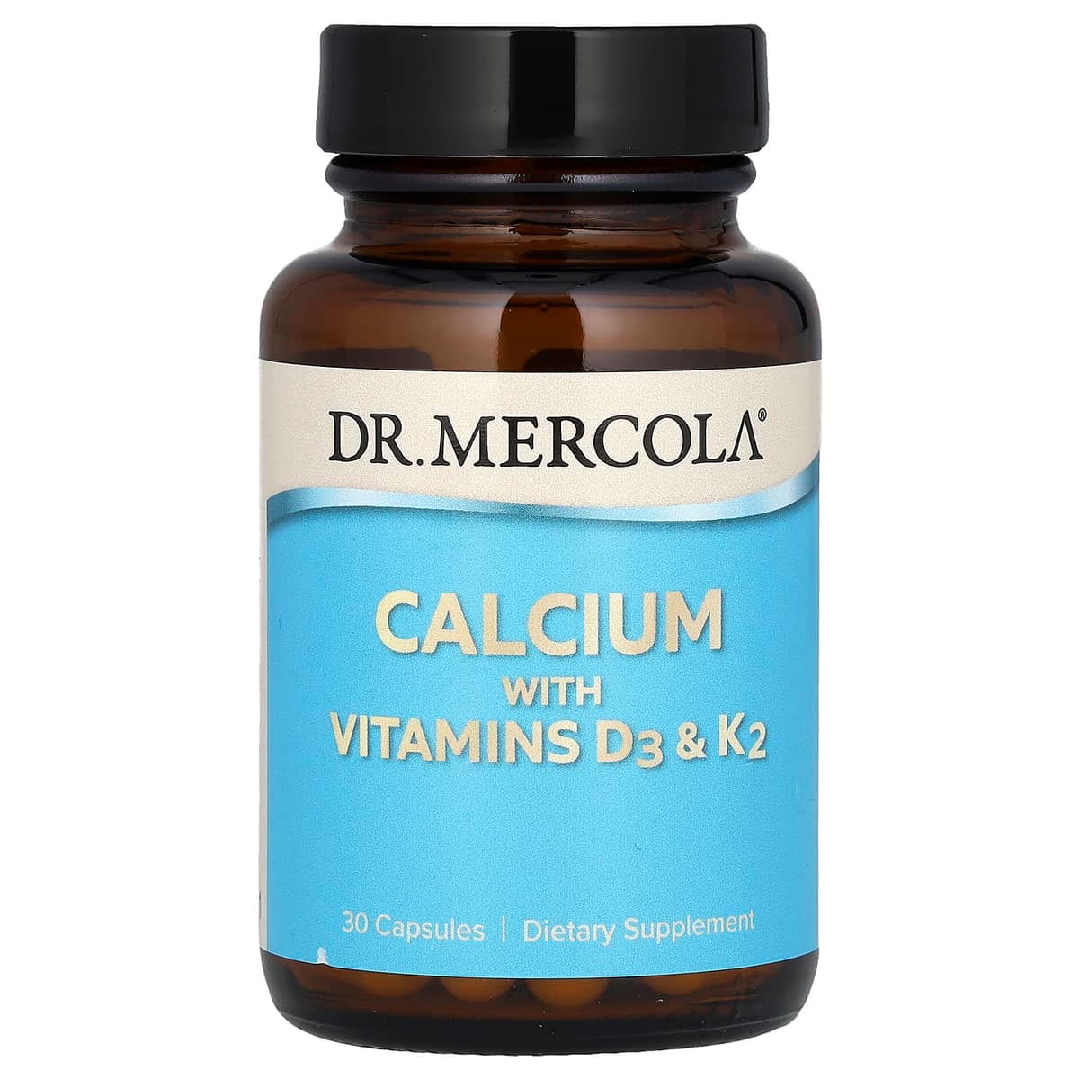 Dr. Mercola, Кальций с витаминами D3 & K2, 30 капсул