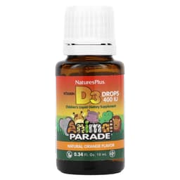 NaturesPlus, Source of Life, Animal Parade, витамин D3 в каплях, с натуральным апельсиновым вкусом, 400 МЕ, 10 мл