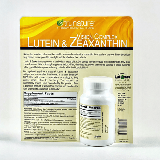 Trunature Vision Complex с лютеином и зеаксантином, 140 мягких таблеток