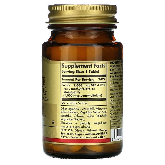 Solgar, Фолиевая кислота, 1000 мкг, 60 таблеток