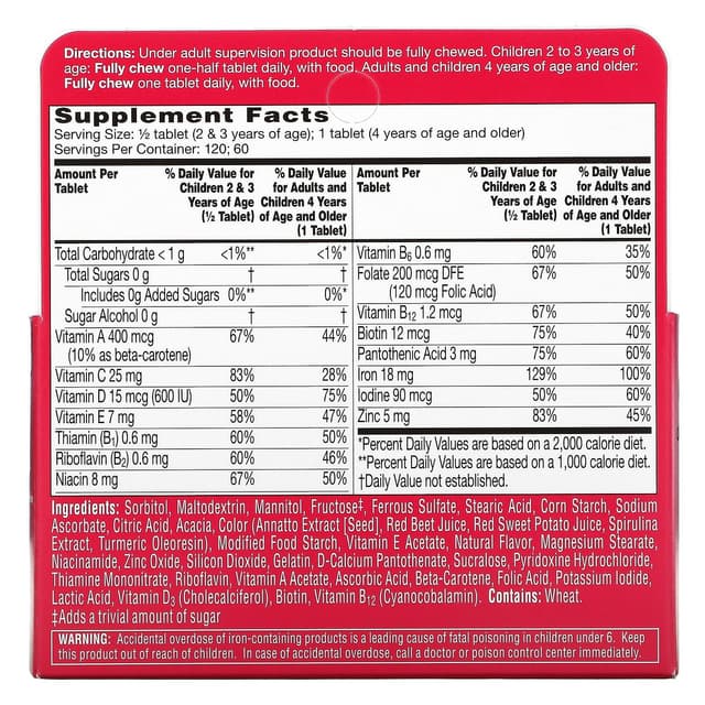 Flintstones, Детский поливитамин с железом, фруктовые вкусы, 60 жевательных таблеток