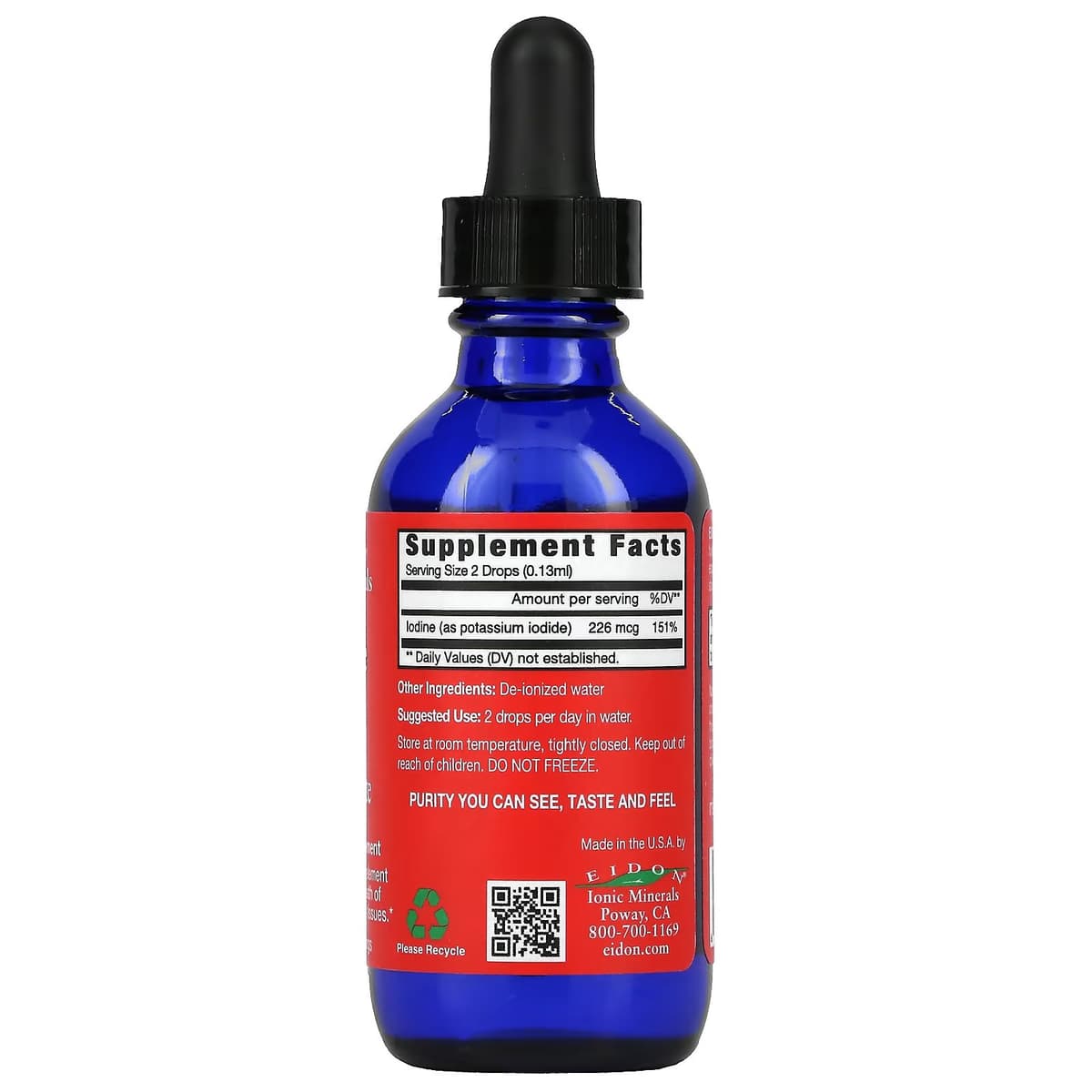 Eidon Mineral Supplements, йод, жидкий концентрат, 60 мл