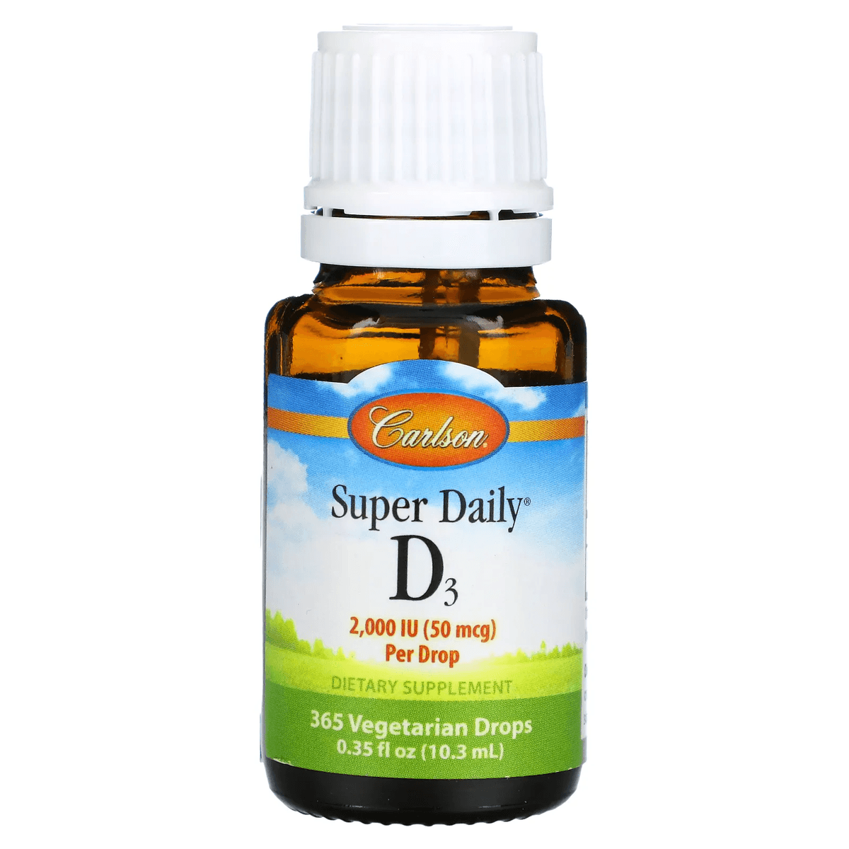 Carlson Labs, Super Daily D3, витамин D3, 50 мкг (2000 МЕ), 10,3 мл