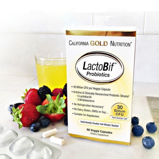 California Gold Nutrition, LactoBif, пробиотики, 30 млрд КОЕ, 60 вегетарианских капсул
