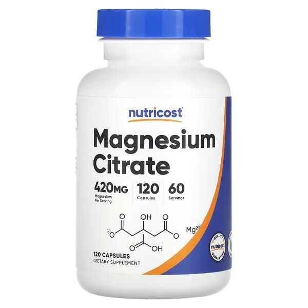 Nutricost, Магний цитрат , 210 мг, 120 капсул