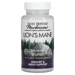 Fungi Perfecti Host Defense, ежовик гребенчатый, поддержка памяти и нервной системы, 60 вегетарианских капсул