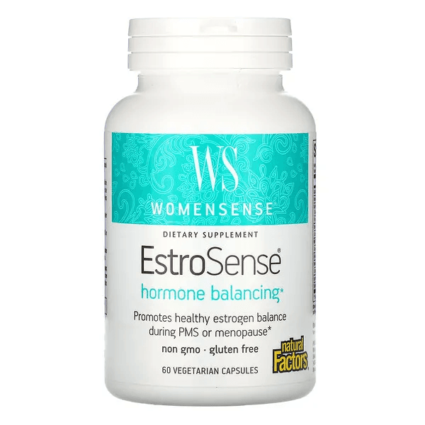 Natural Factors, WomenSense, EstroSense, гормональный баланс, 60 вегетарианских капсул