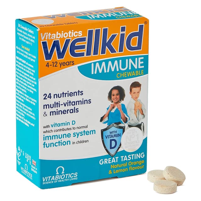 Жевательные таблетки для иммунитета Vitabiotics Wellkid Immune - 30 Таблетки