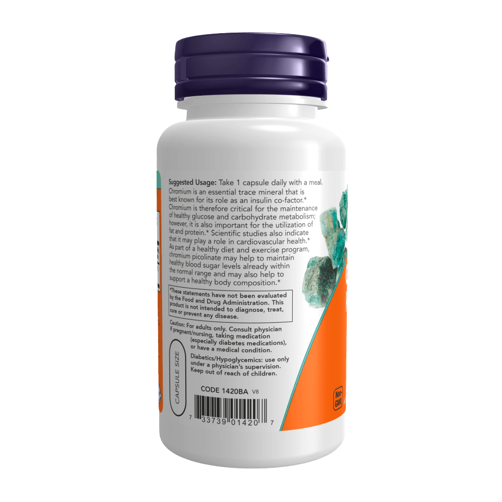 NOW Chromium Picolinate, Хром 200 мкг