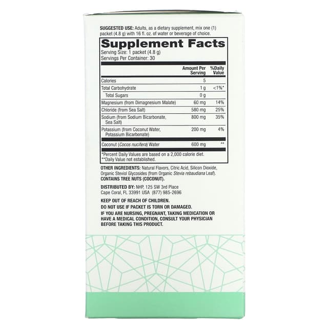 Dr. Mercola, Pure Power, электролиты, со вкусом арбуза и огурца, 30 пакетиков, 145,6 г