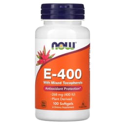 NOW Foods, E-400 со смешанными токоферолами, 268 мг (400 МЕ), 100 таблеток