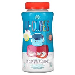 Solgar, U-Cubes, кальций с витамином D3 для детей, со вкусом клубники, 60 жевательных мармеладок
