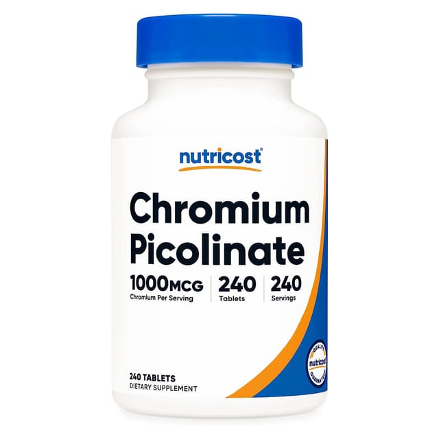 Nutricost Chromium 1000 мкг, 240 таблеток - без глютена, без ГМО